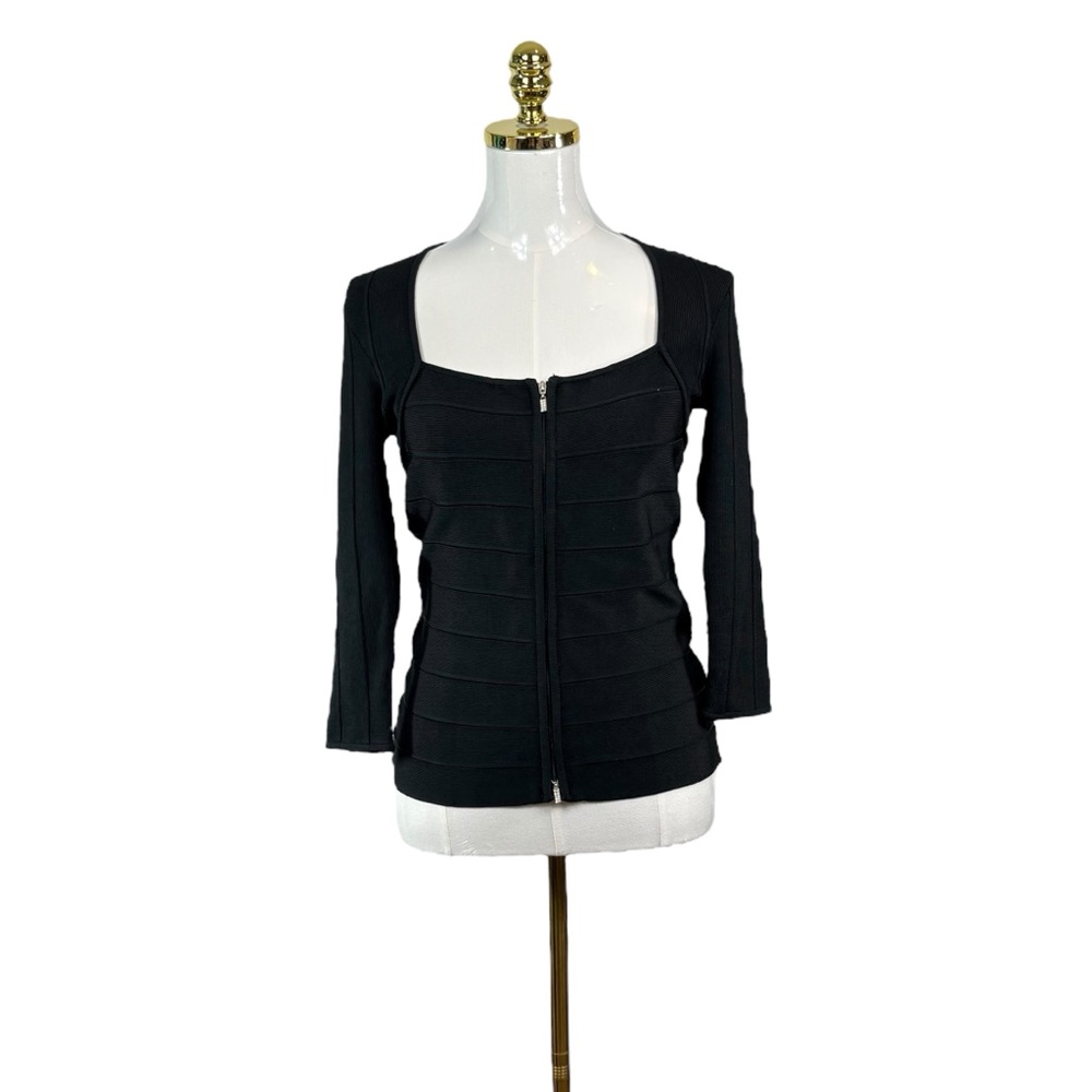 Woman’s Cache black stretchy zip up top size M